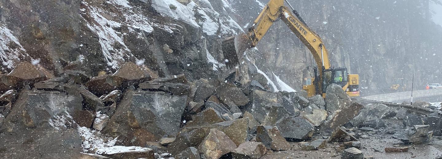 Granite Removes Large Boulder Blocking Popular Route to Lake Tahoe